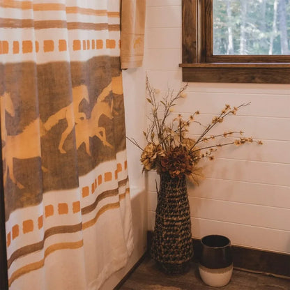 Running Remuda Horse Shower Curtain, 12 Hooks, 72"x72"