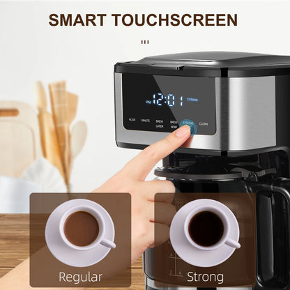 Programmable 12 Cup Coffee Maker, Iced Coffee Function, Touch Screen