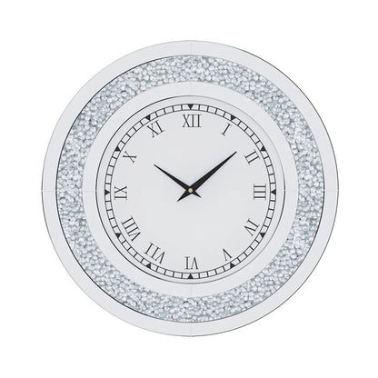 3D Wall Clock, Large Diamond Crystal, Roman Numerals