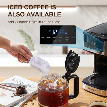Programmable 12 Cup Coffee Maker, Iced Coffee Function, Touch Screen