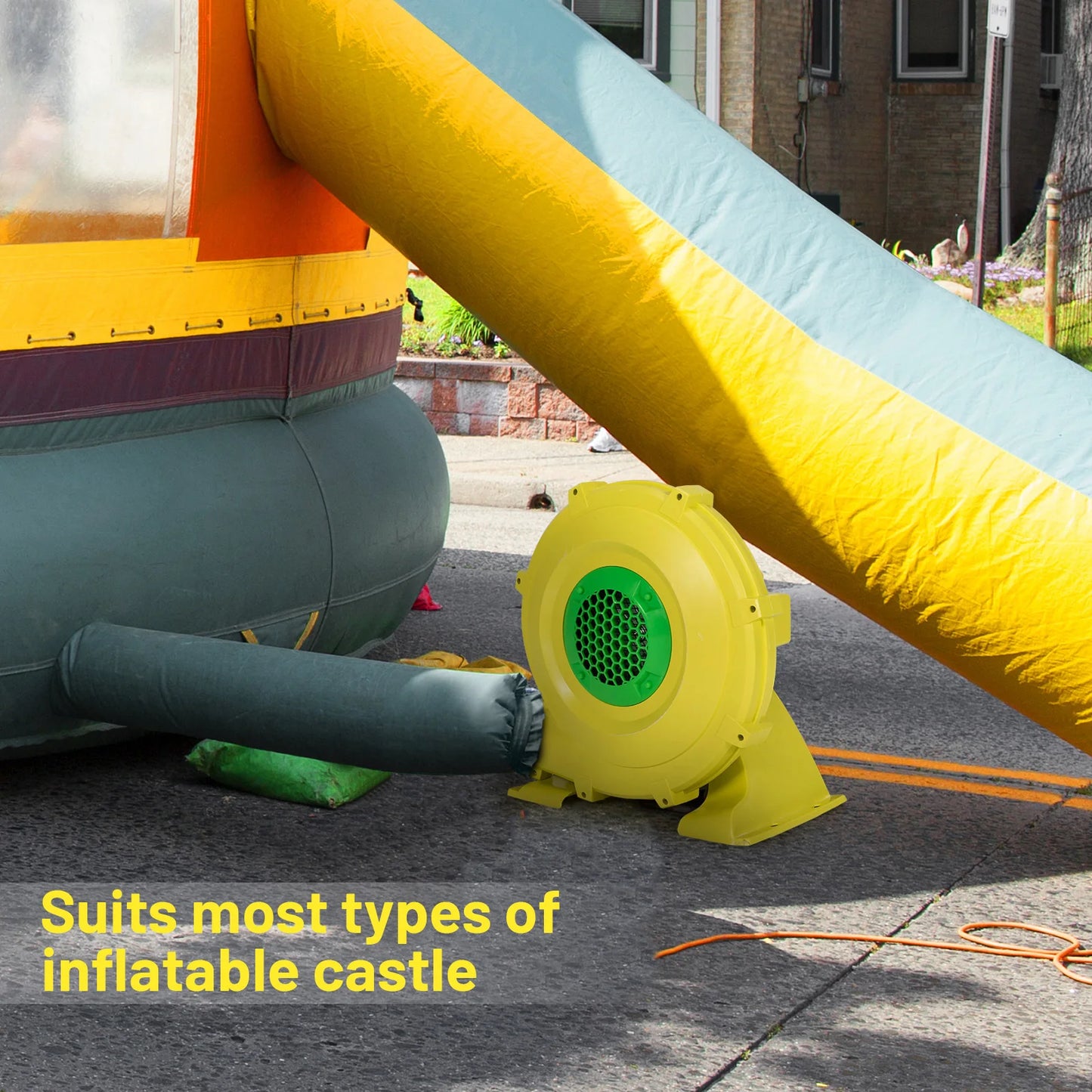 Inflatable Bounce House Blower, 1100W, 1.5HP Air Pump, Commercial Castle Slide Fan