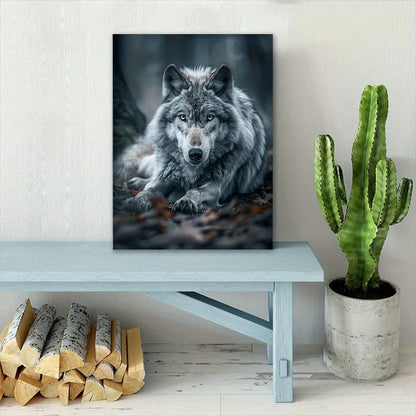 Gray Wolf Canvas Print, Wood Framed Wall Art
