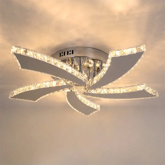 Chandelier Ceiling Fan, Led, Smart Remote Control, Crystal,