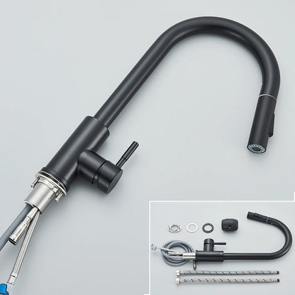 Kitchen Faucet, Two Function Single Handle, Pull Out, Deck Mounted
