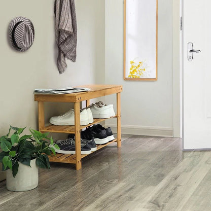 3-Tier Bamboo Entryway Rack, Storage, Organizer
