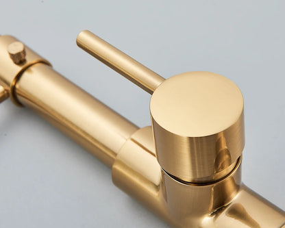 Kitchen Faucet, Deck Mounted, Rotation Stream Sprayer