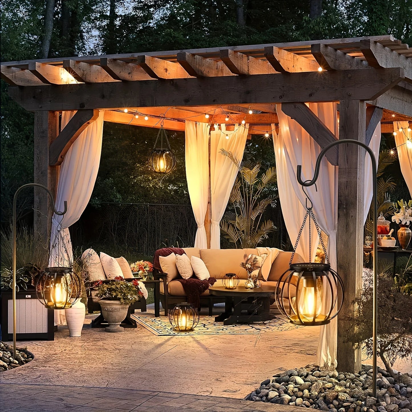 Orbicular Hanging Solar Lights, 2 Pack, Brighter, Outdoor, Auto On/Off , Yard, Garden, Patio, Pathway