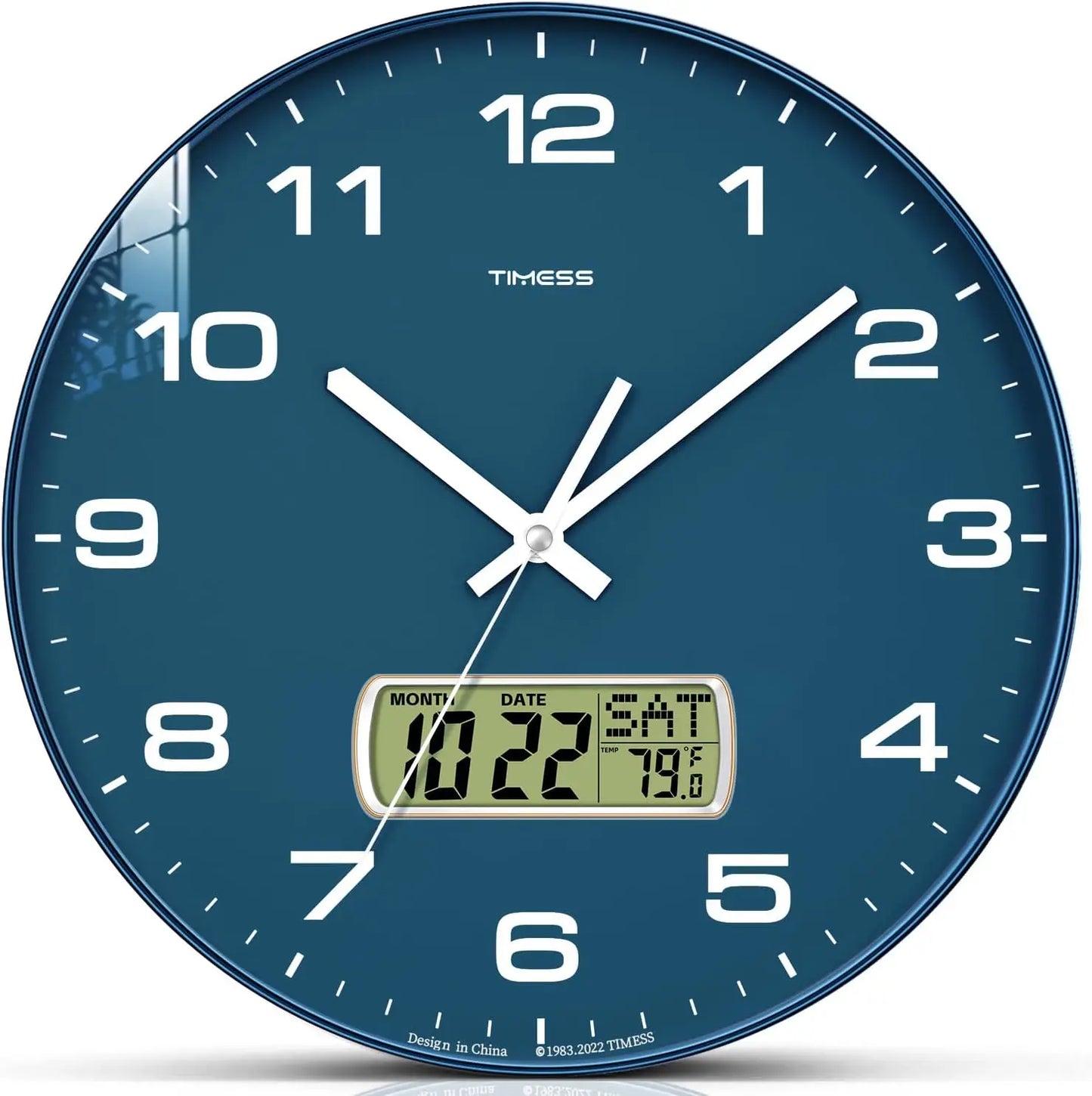 Wall Clock, 3 Sizes, 4 Colors, Fahrenheit Temperature, Battery Operated