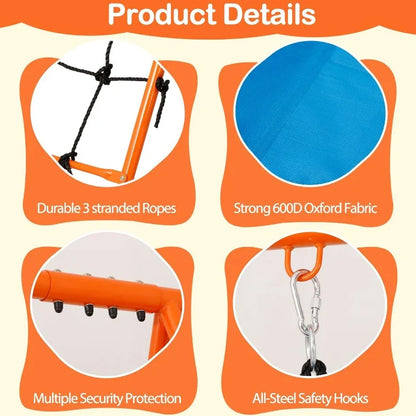 Metal Swing Set, Climbing Ladder, Trapeze Bar, Basketball Hoop plus More