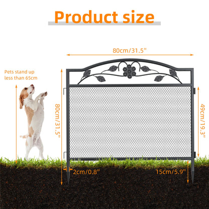 5 PCS Metal Garden Fence, Rustic, Animal Barrier