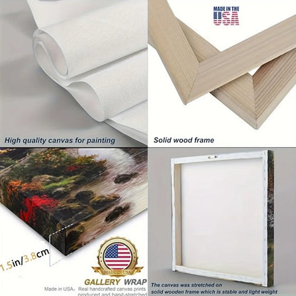Modern Art Cloud Wall Painting, Solid Pine Wood Frame