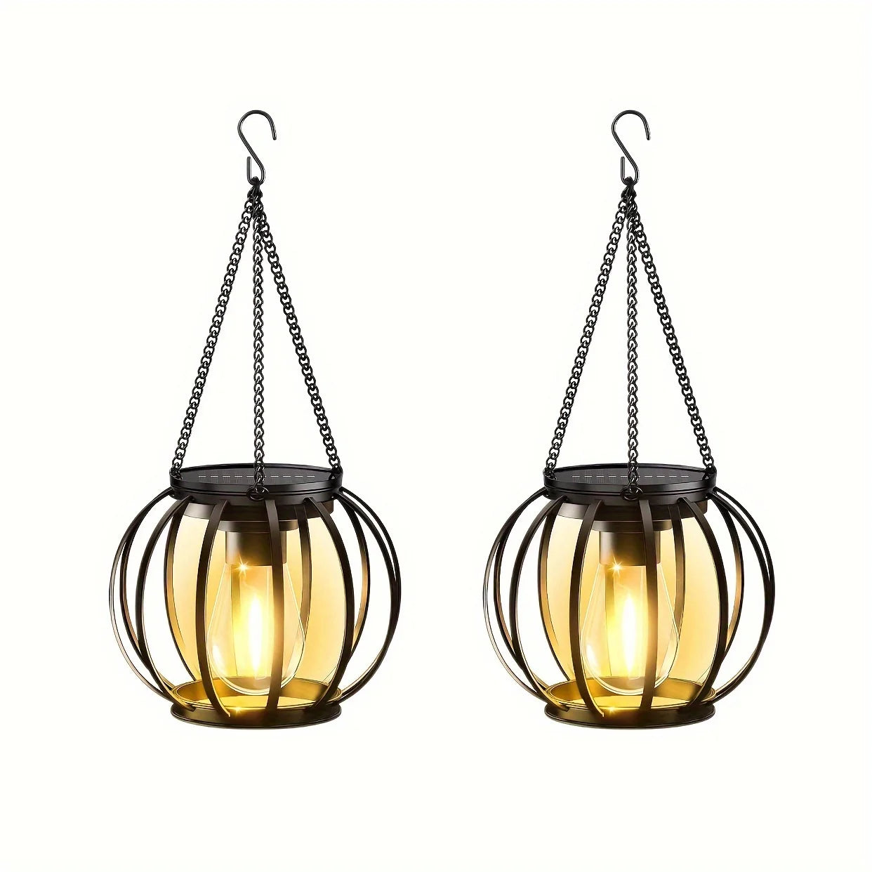 Orbicular Hanging Solar Lights, 2 Pack, Brighter, Outdoor, Auto On/Off , Yard, Garden, Patio, Pathway