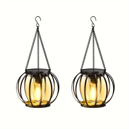 Orbicular Hanging Solar Lights, 2 Pack, Brighter, Outdoor, Auto On/Off , Yard, Garden, Patio, Pathway