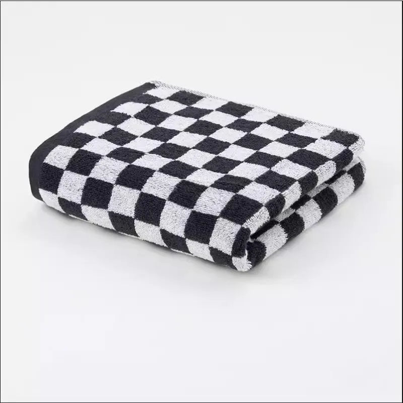 Vintage Checkerboard Bath Towel, Absorbent, Comfortable