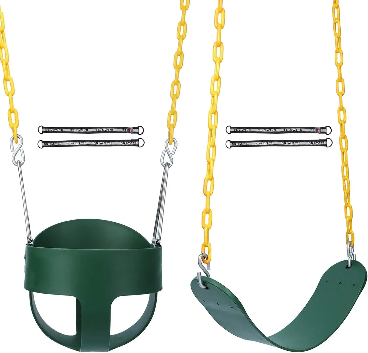 High Back Full Bucket Swing, Heavy Duty Swing Seat, Combo Pack, Tree Straps Included