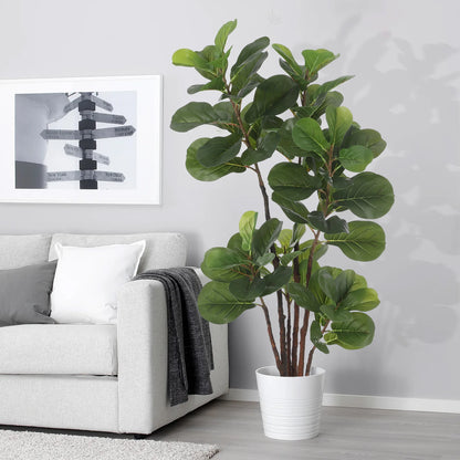Artificial Fig Leaf Tree, 2 Different Sizes. 72 Leaves. Pot Included, Indoor ,Outdoor