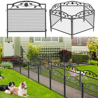 5 PCS Metal Garden Fence, Rustic, Animal Barrier