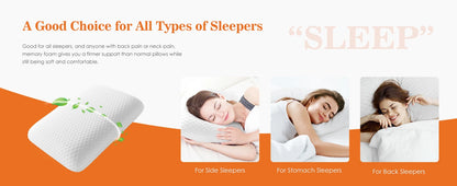 Standard Memory Foam Pillows, Ventilated, Cooling with Removable Washable Cover