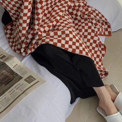 Vintage Checkerboard Bath Towel, Absorbent, Comfortable