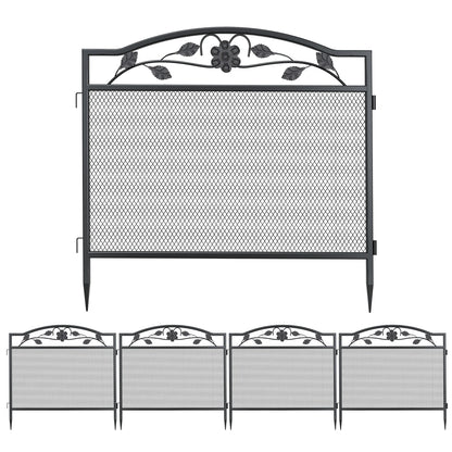 5 PCS Metal Garden Fence, Rustic, Animal Barrier