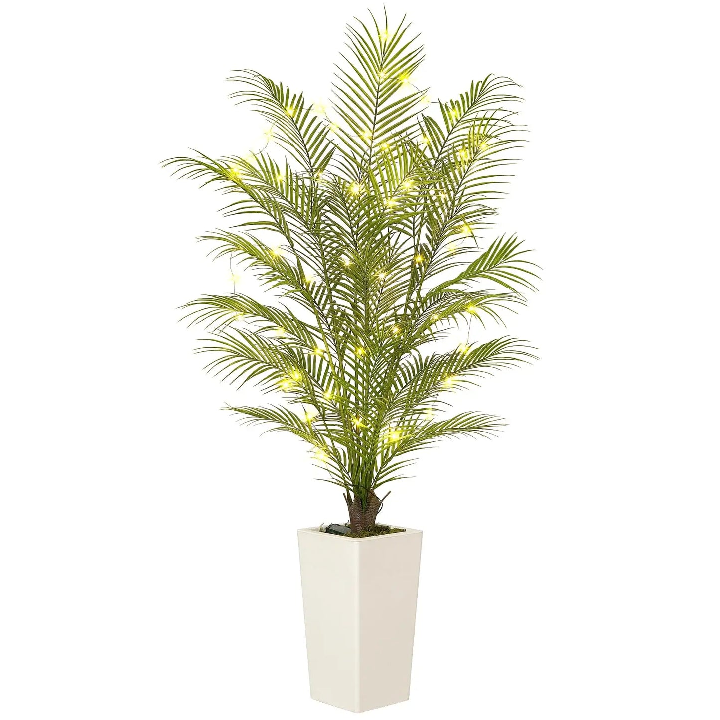 4'/5'/6' Artificial Palm Tree, Faux Areca Palm, Lifelike Palm Leaves, Realistic Trunk, Indoor