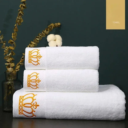 Embroidered Crown Bath Towel, 5-Star Hotel Towels, 100% Quality
