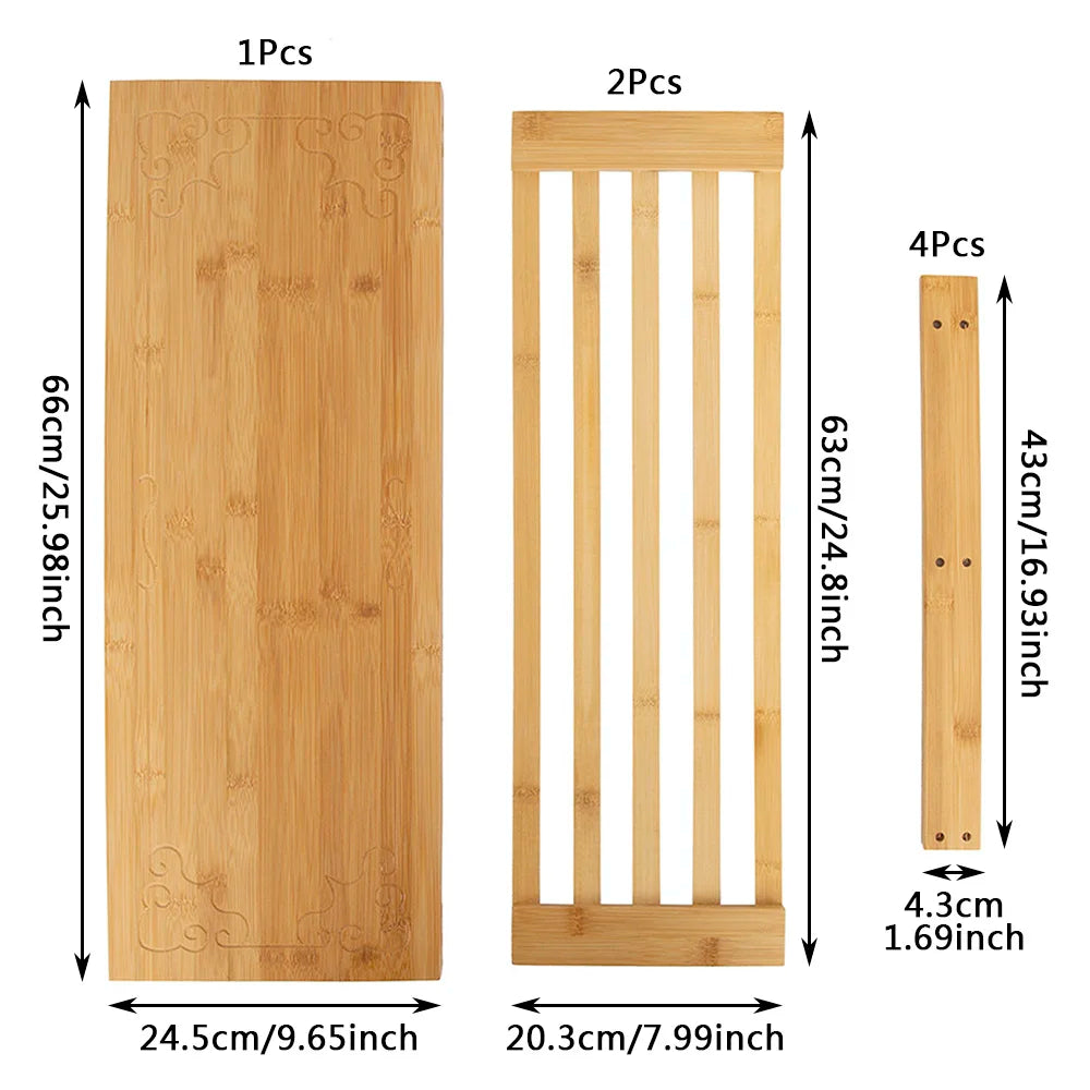 3-Tier Bamboo Entryway Rack, Storage, Organizer