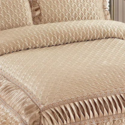 Fleece Bedding Set, Lace Ruffles, 3Pcs