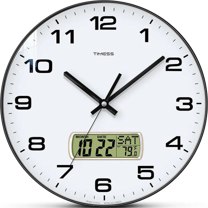 Wall Clock, 3 Sizes, 4 Colors, Fahrenheit Temperature, Battery Operated