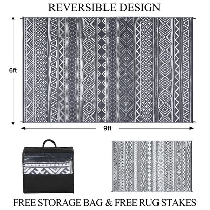 Outdoor Rug, Waterproof, Reversible, Lightweight, Portable, Eco-Friendly