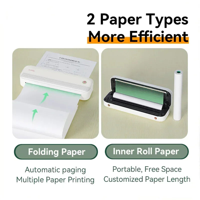 Portable Thermal Printer, Wireless, Inkless, Mobile Printer, IOS & Android