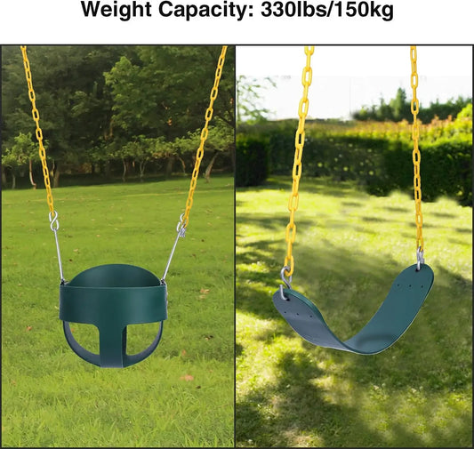 High Back Full Bucket Swing, Heavy Duty Swing Seat, Combo Pack, Tree Straps Included