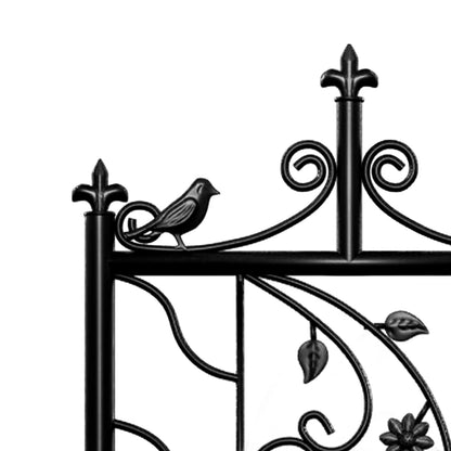 71" Garden Trellis, Decorative, Tall Metal Fence, Black Lattice Panel