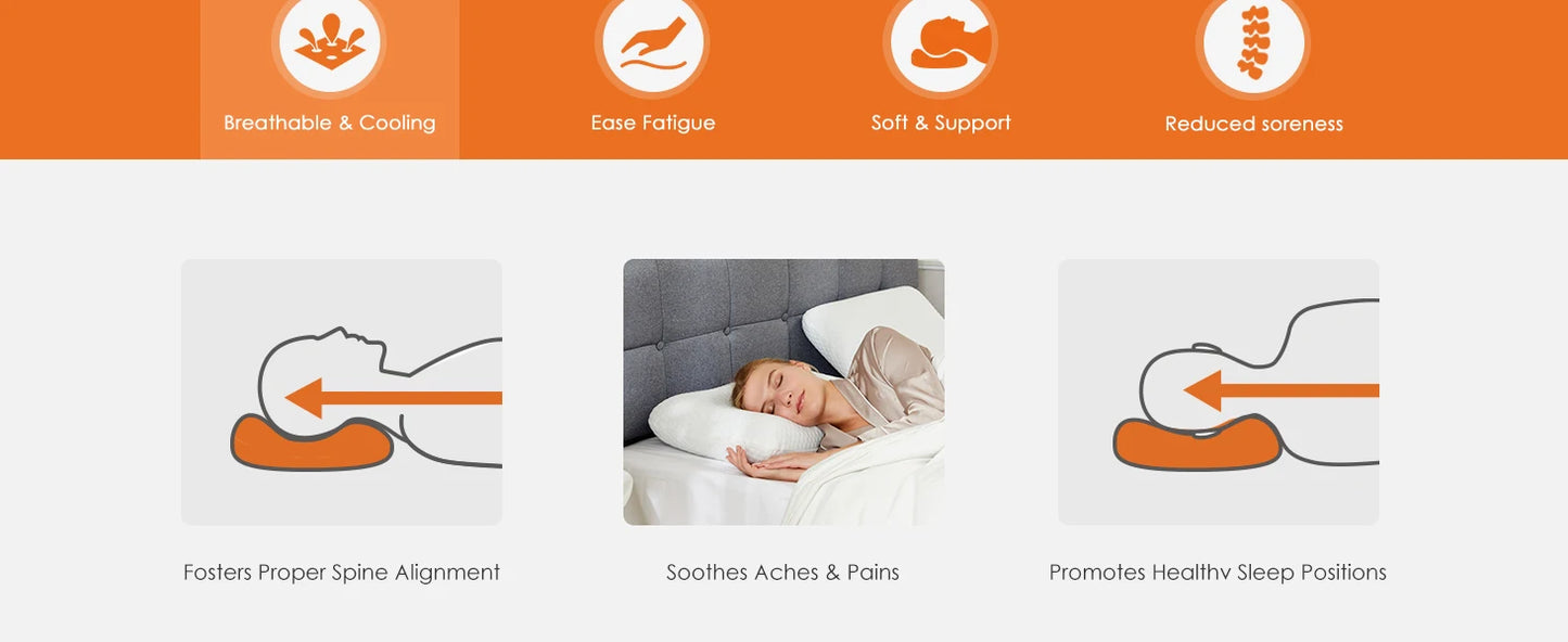 Standard Memory Foam Pillows, Ventilated, Cooling with Removable Washable Cover