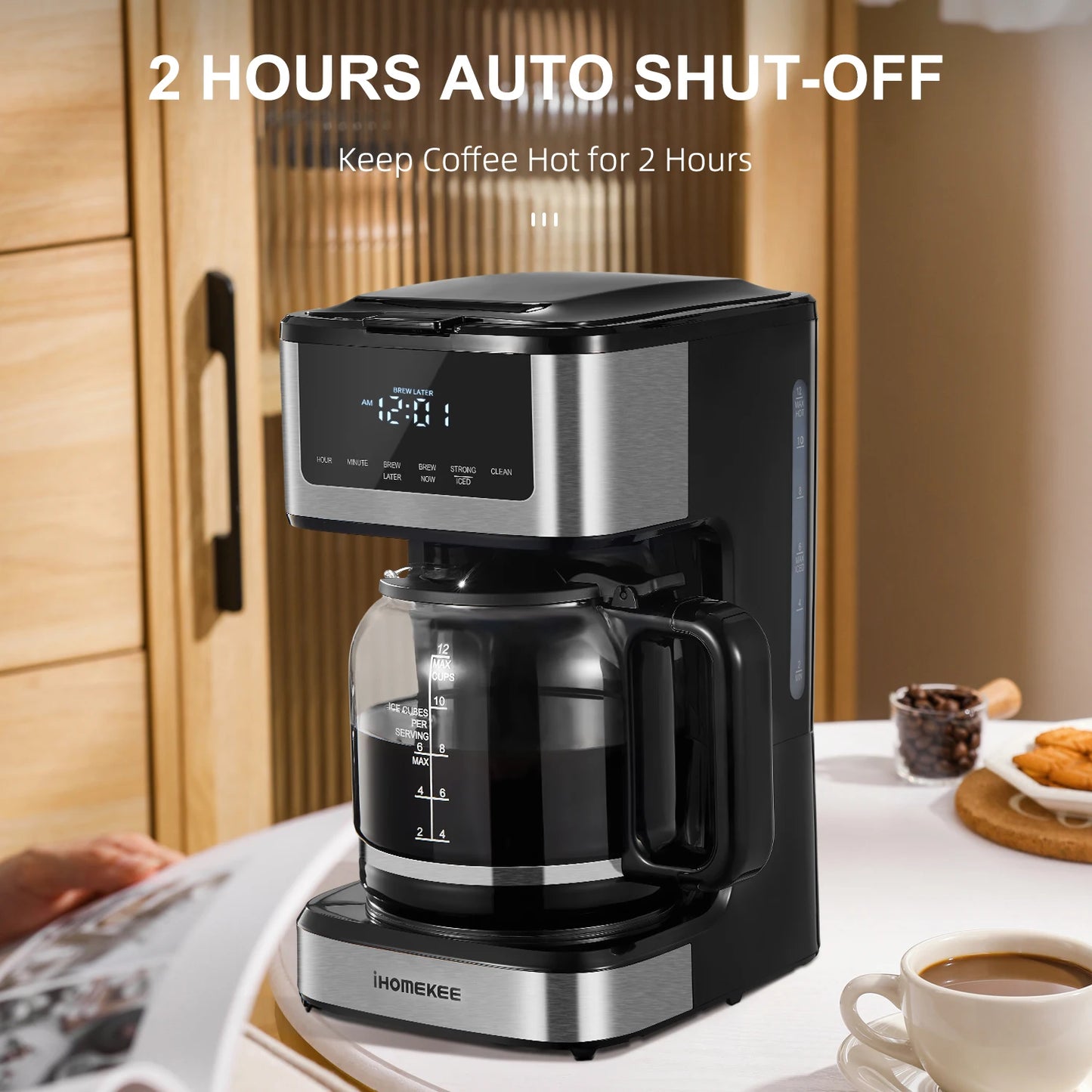 Programmable 12 Cup Coffee Maker, Iced Coffee Function, Touch Screen